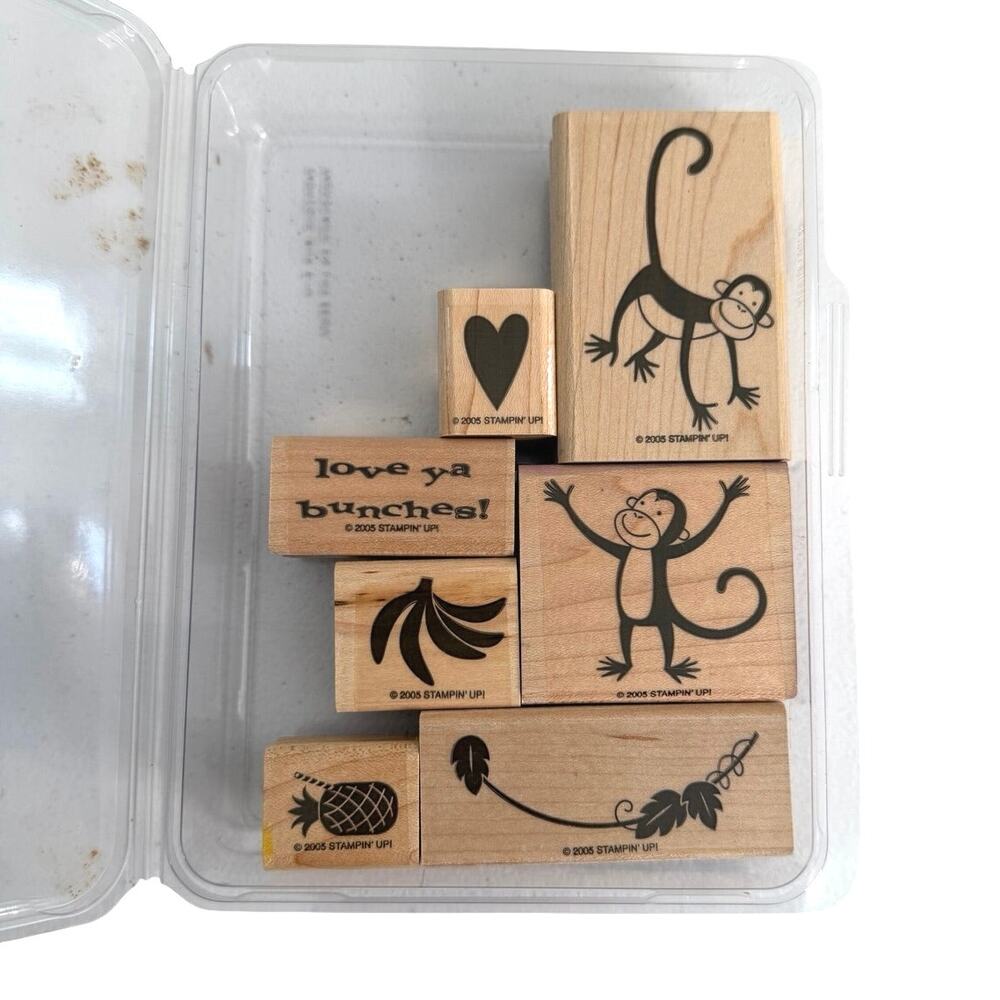 Stampin’ up wooden stamps monkey business